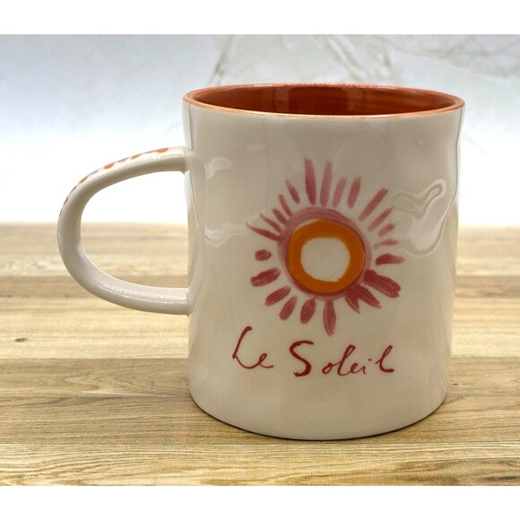 Anthropologie Le Soleil Ceramic Mug Milou Neelen Hotel Magique Sun Graphic New! - Picture 3 of 12